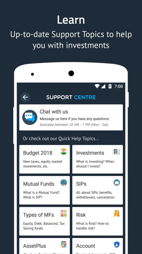 Mutual Fund App EquitySeeds Learn About Mutual Fund Feature